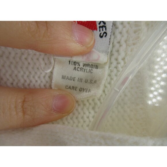 VINTAGE Letterman Cardigan Sweater Medium Cheer Team Varsity 80s USA - Picture 10 of 11